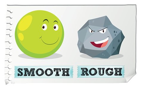 Opposite Adjectives With Smooth And Rough Stock Clipart | Royalty ...