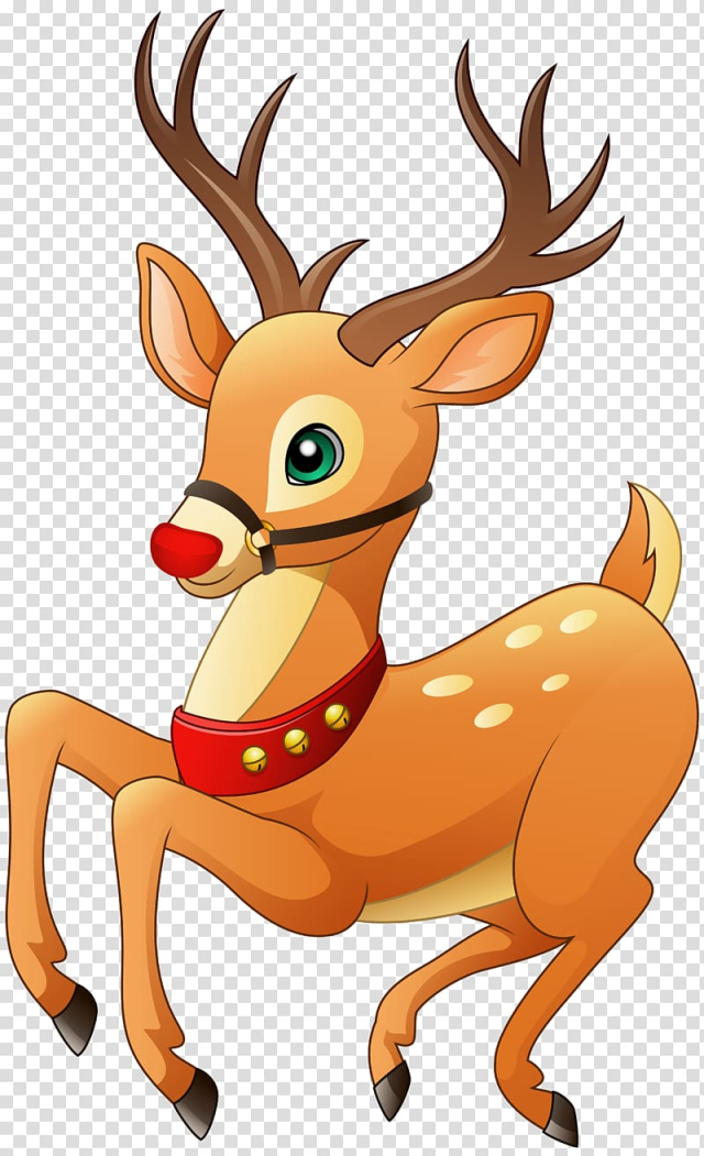 Free: Brown deer illustration, Rudolph Reindeer Christmas ...