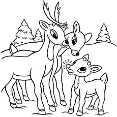 rudolph reindeer coloring page santa