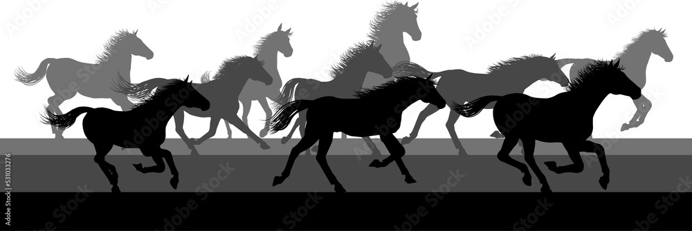 running horses silhouette