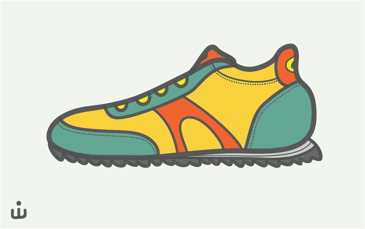 running shoes cartoon