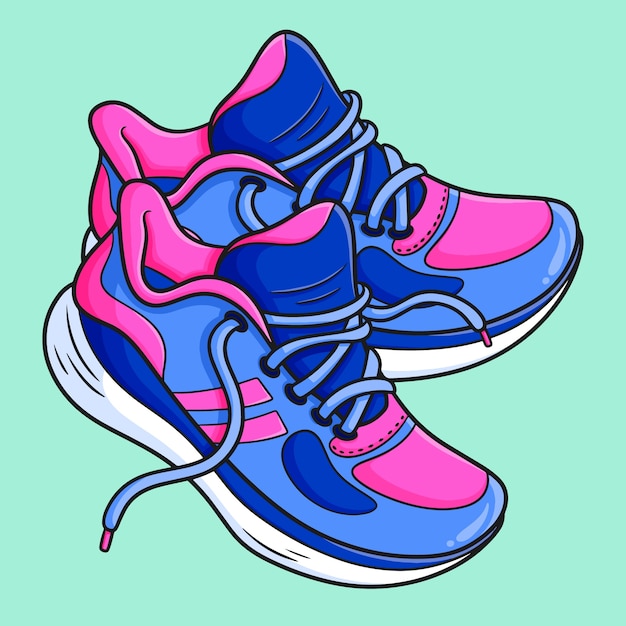 Free Vector | Hand drawn running shoes cartoon illustration