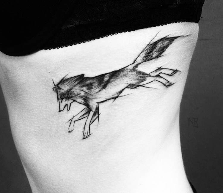 Running Wolf tattoo by Inne Tattoo | Post 16855