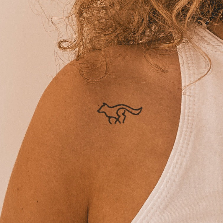 Running wolf | 2 Week Temporary Tattoo | inkster – Inkster