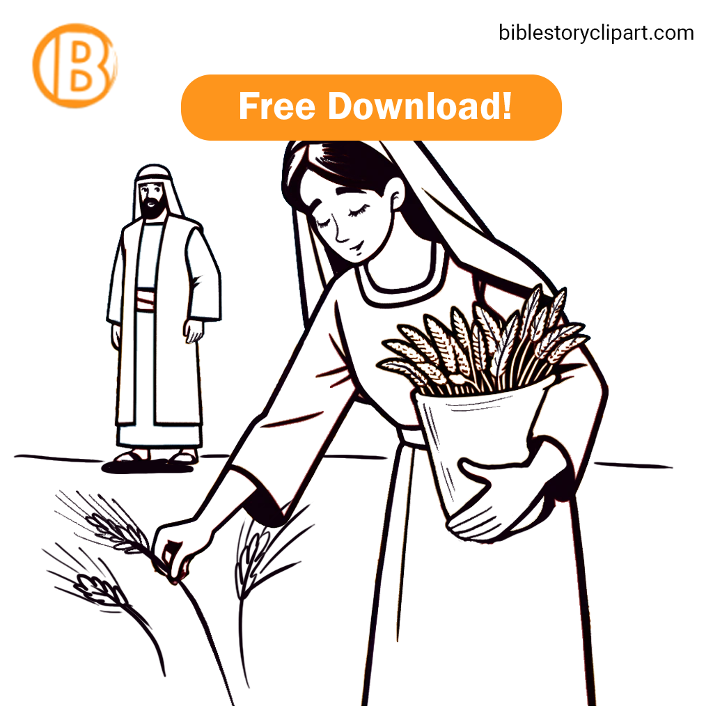 Ruth Coloring Page - Bible Story Clipart