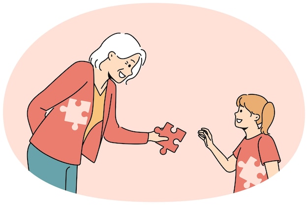 Premium Vector | Caring old grandmother sacrifice to complete child