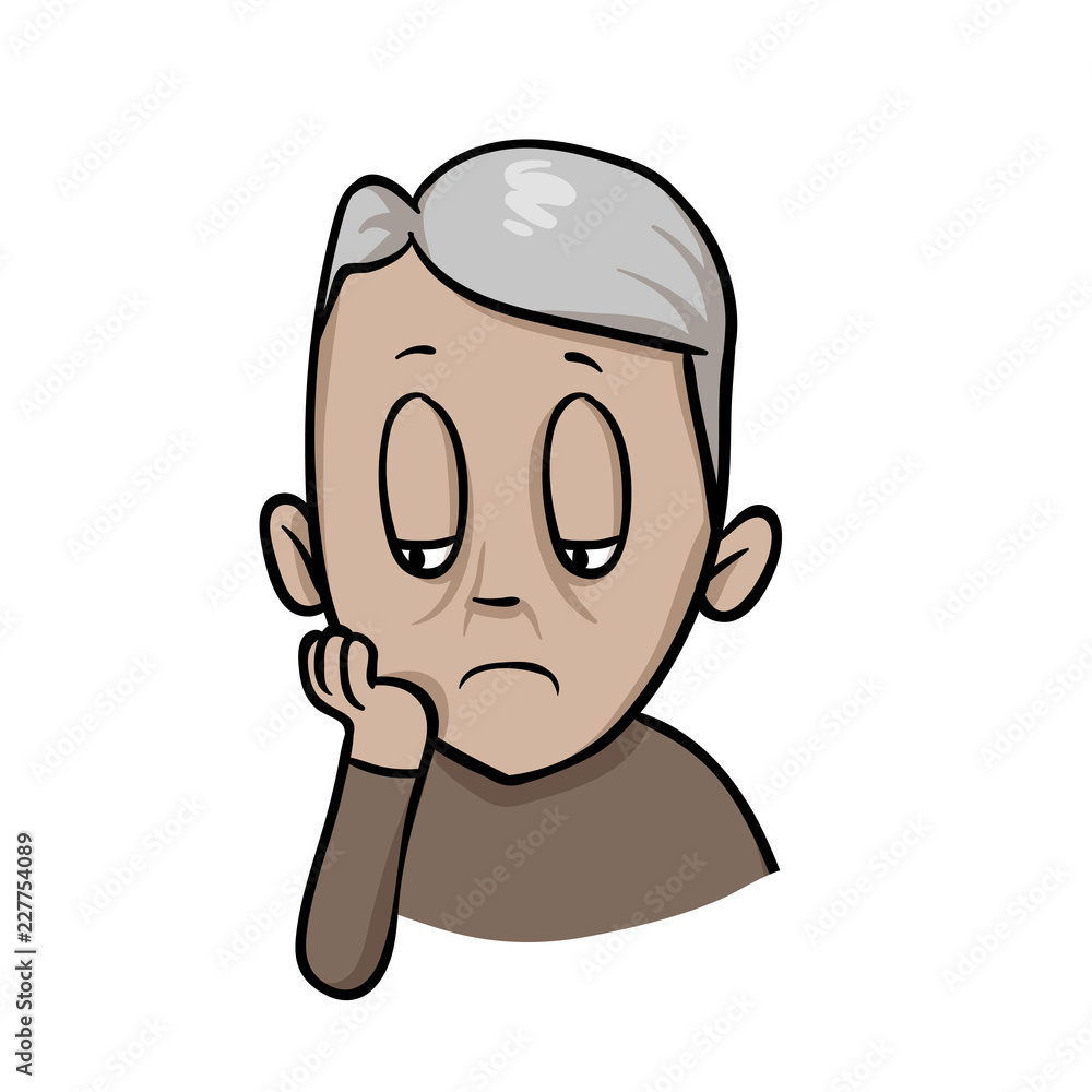 sad old people cartoon