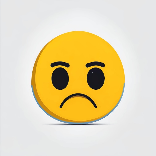 Premium Vector | Cute Sad Face Emoji Sadness unhappy yellow face ...