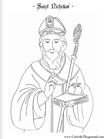 Saint Nicholas coloring page: December 6th – Catholic Playground
