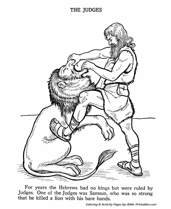 Samson and Delilah - Old Testament Coloring Pages | Bible-Printables
