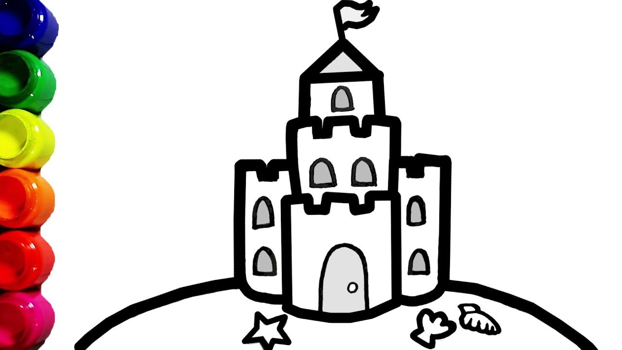 How to Draw a Sand Castle | Easy Drawing for Kids ❤ sunny kids art ❤