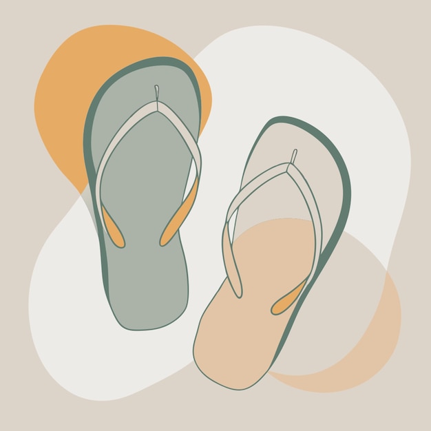Flip flops sandal man beach wear flat vector icon clean and smooth ...