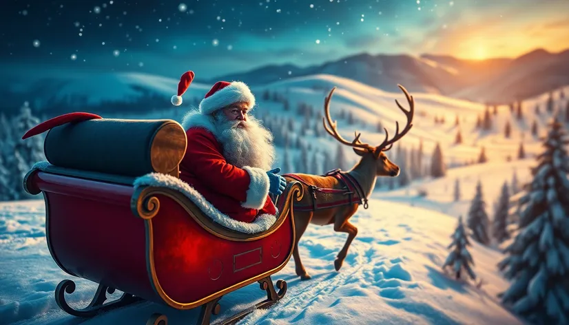 santa and sleigh clipart