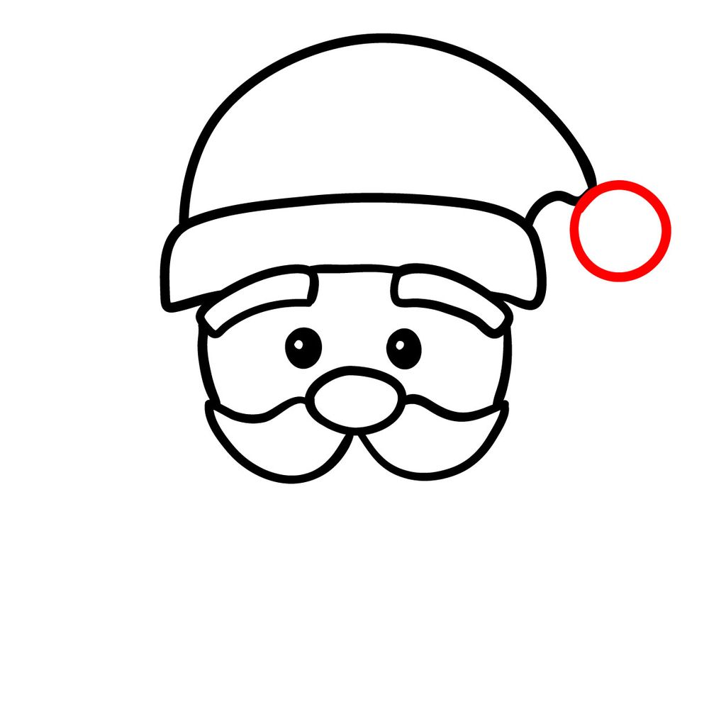 santa claus face with no beard coloring page