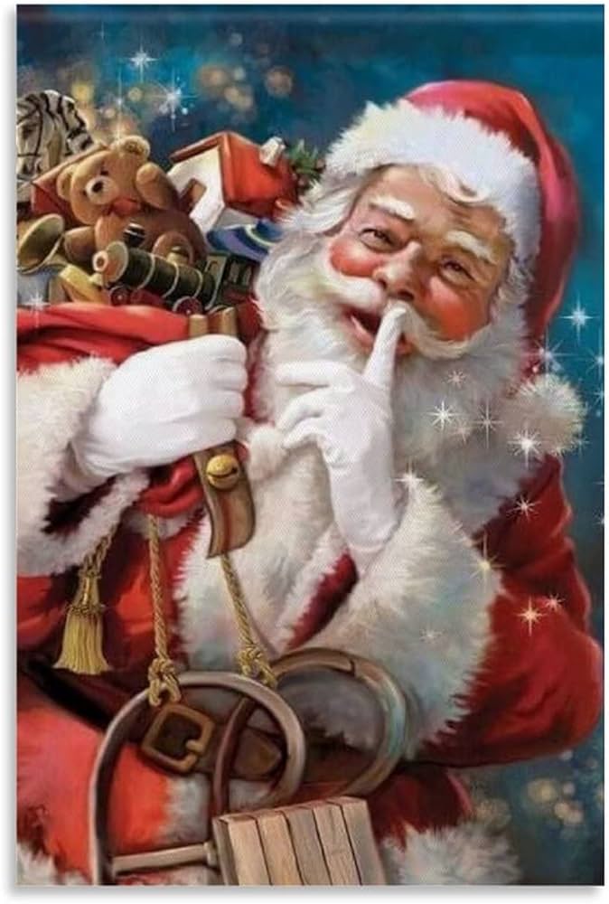 ZHUTOU Vintage Merry Christmas Santa Claus 2 Pieces Canvas Wall Art Poster  Wall Art Poster Wall Art Print Modern Family Bedroom Decor Poster 30x45cm :  ...