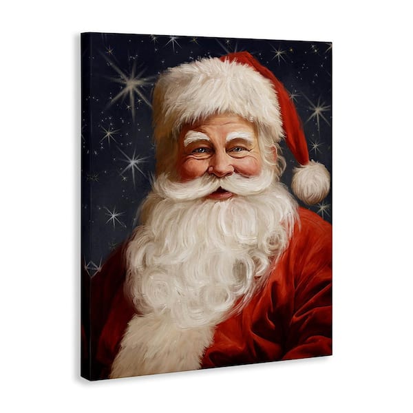 Stupell Industries Smiling Santa Claus Portrait by Ramona Murdock ...