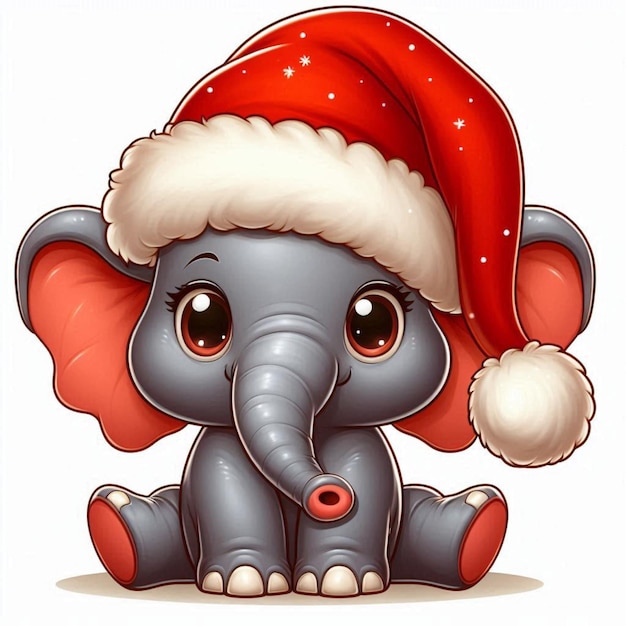 santa elephant cliparts