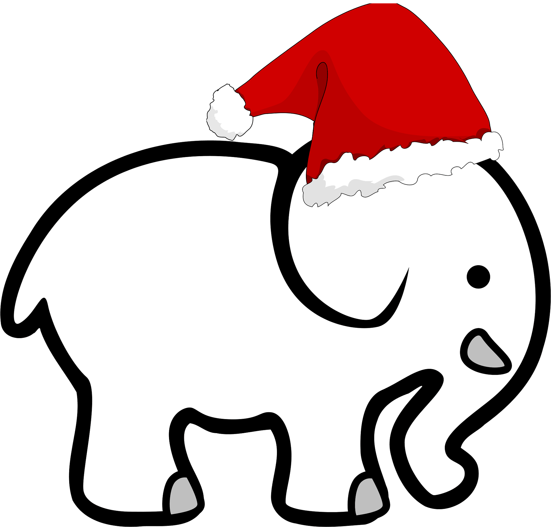 santa elephant cliparts