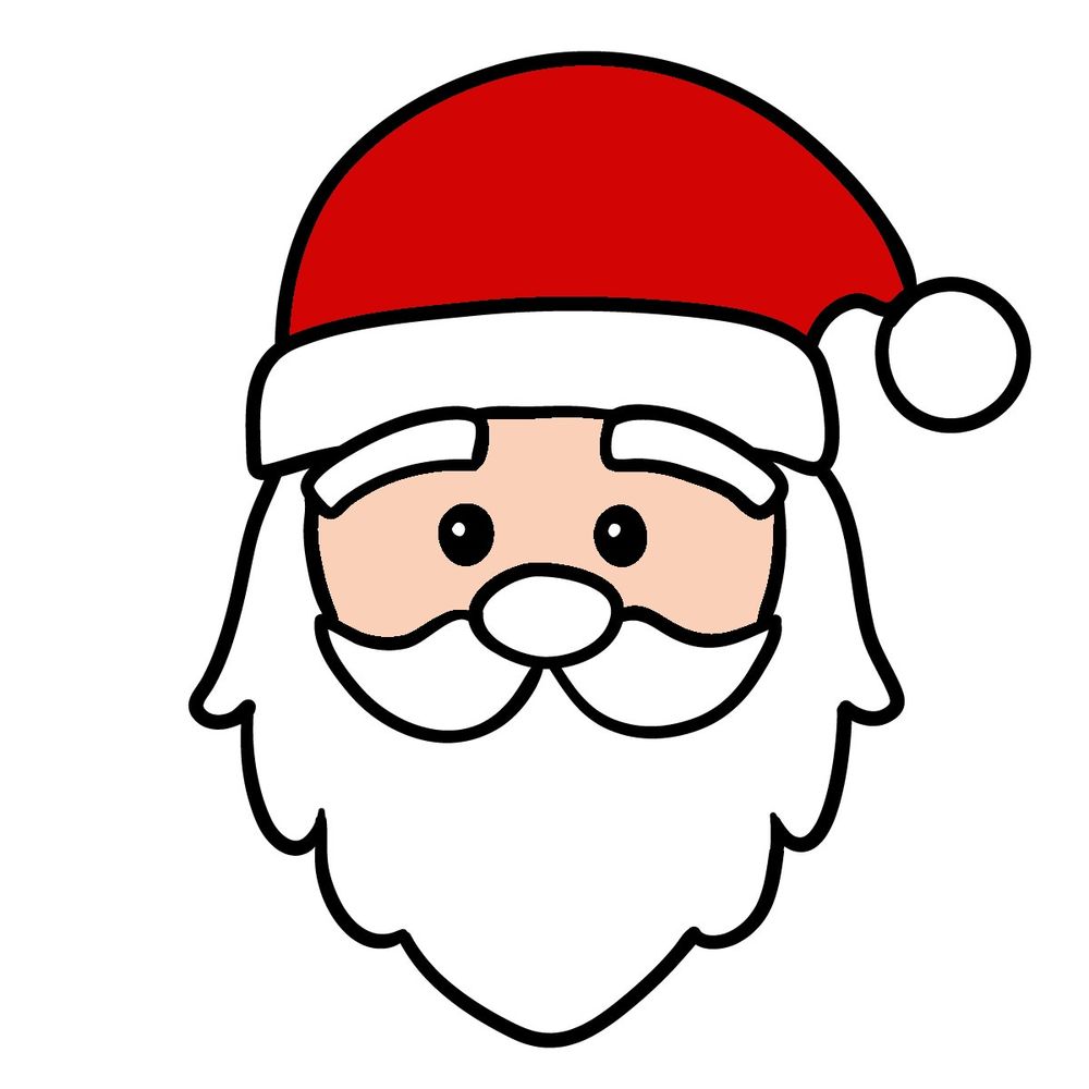 How to draw Santas face - Sketchok easy drawing guides