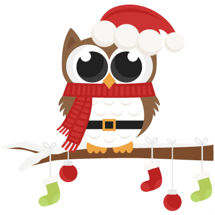 Santa Owl scrapbook clip art christmas cut outs for cricut cute ...