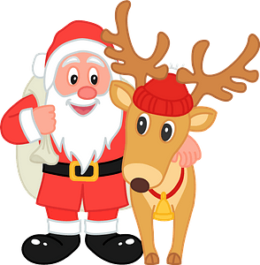 Santa Claus and reindeer - Free vector clipart images on clipart library.com