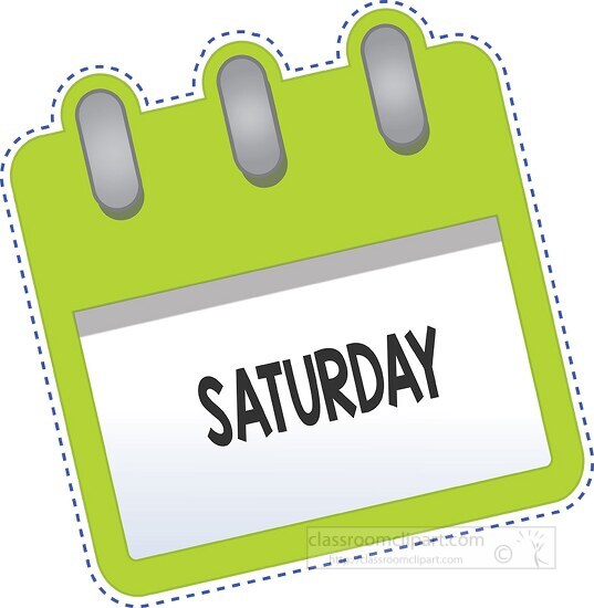 saturday calendar cliparts