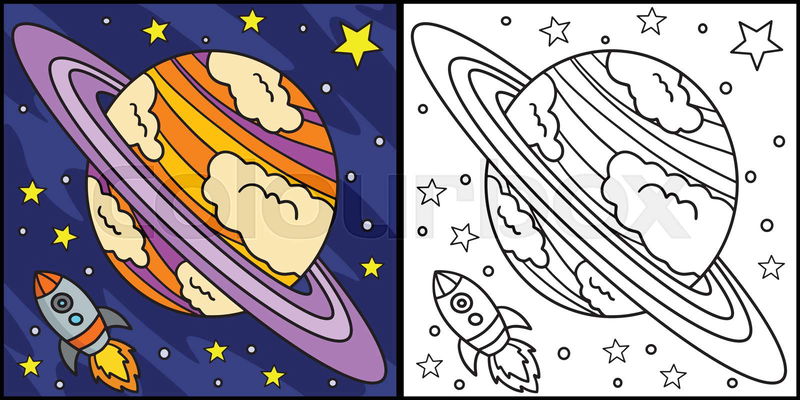 saturn coloring page