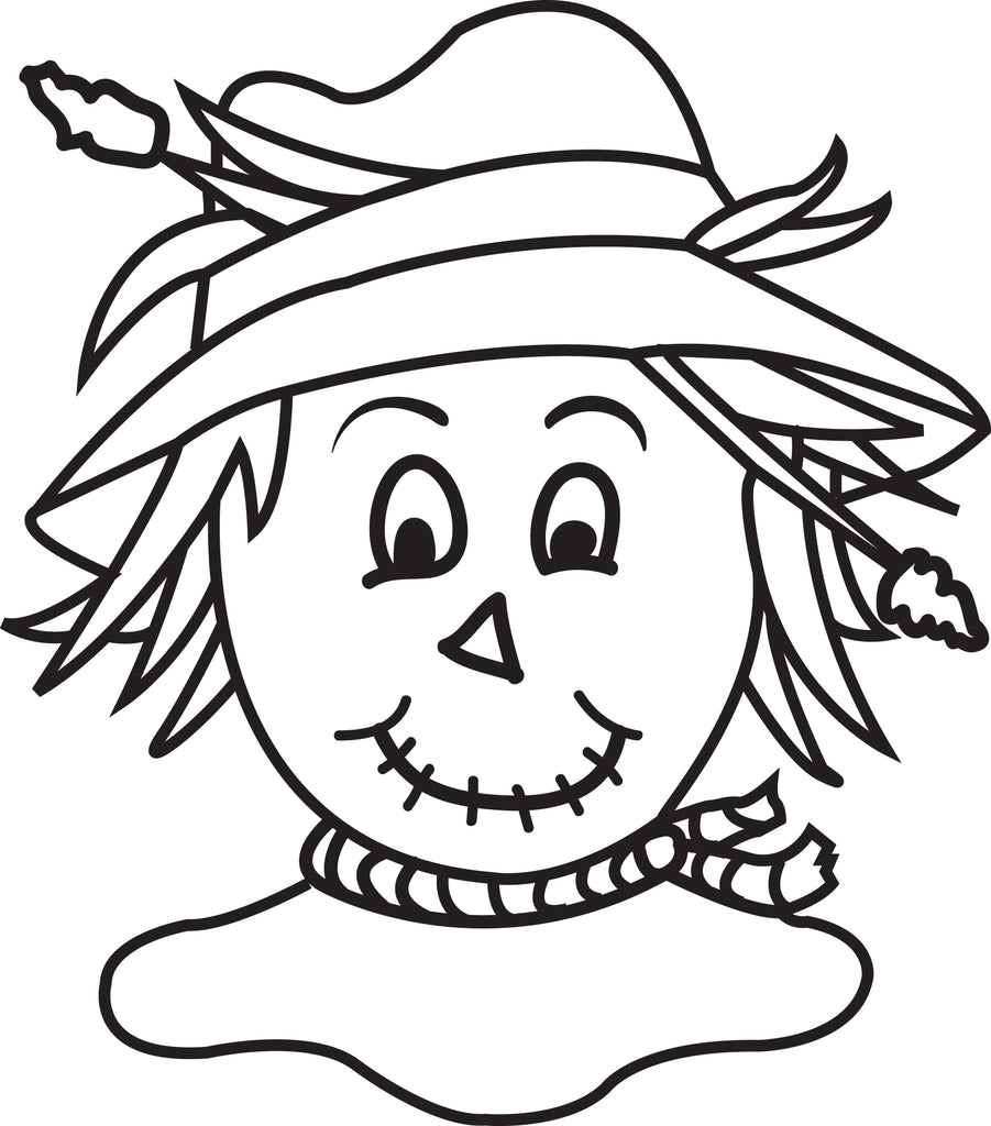 FREE Printable Scarecrow Coloring Page for Kids #4 – SupplyMe