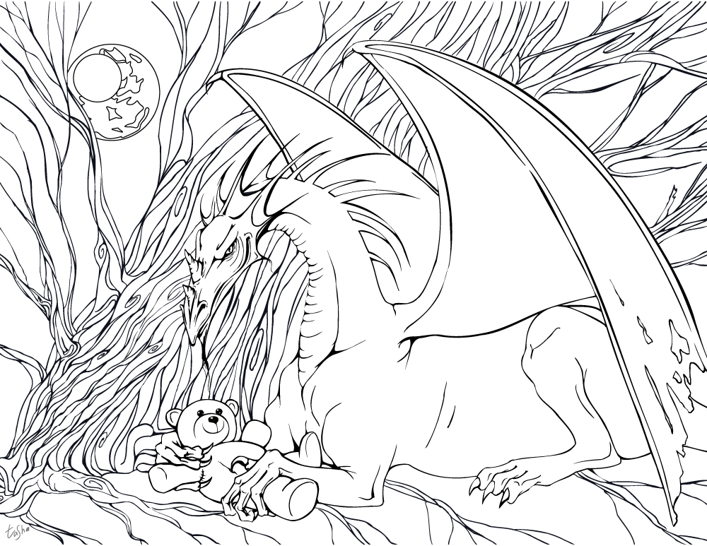 scary dragon coloring pages