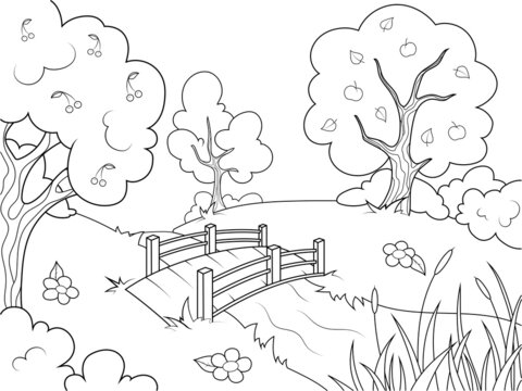 scenery coloring pages