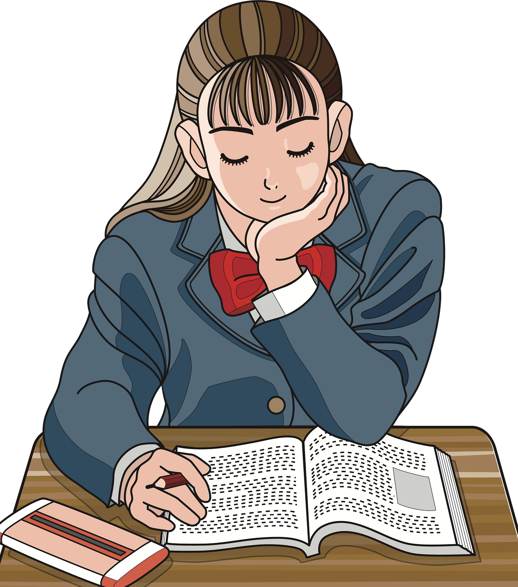 School Girl Studying - Free vector clipart images on clipart library.com