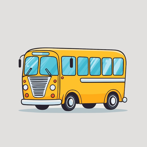 School bus clipart icon design | Premium AI-generated vector