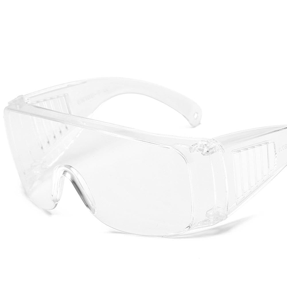 Safety Goggles Laboratory Goggles with Large Field of View for Glasses  Wearers Construction Site, Workshop, Cycling, Jogging and Industrial Work  ...