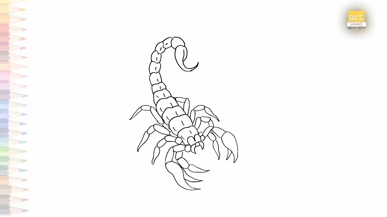 Scorpion drawings easy | Easy drawing videos | How to draw A Scorpion step  by step | #artjanag