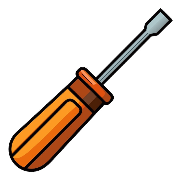 Screwdriver clipart cartoon style vector illustration | Premium AI ...