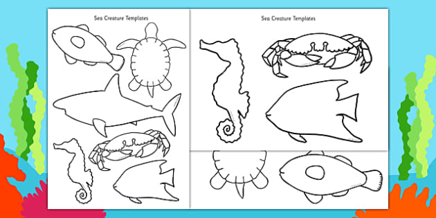 Cut-Out Sea Creature Templates (Under the Sea) - ESL Ocean Resources