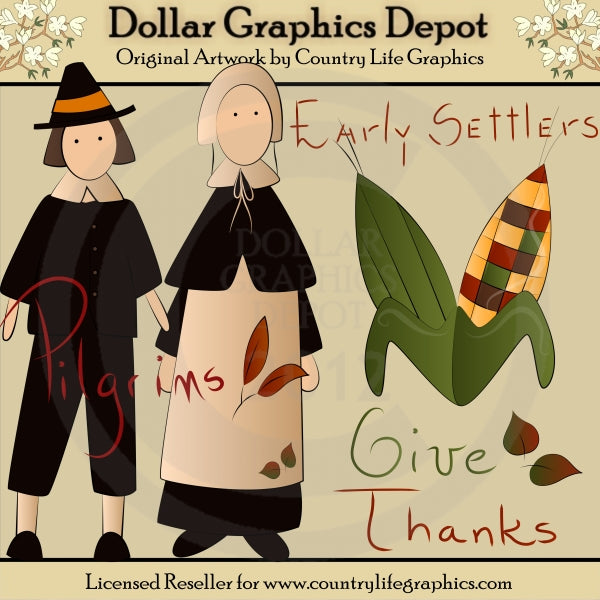 Early Settlers - Clip Art – Digital Craft Supplies
