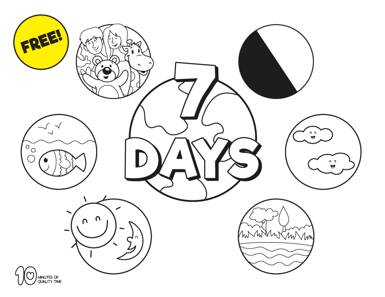 seven days of creation coloring pages