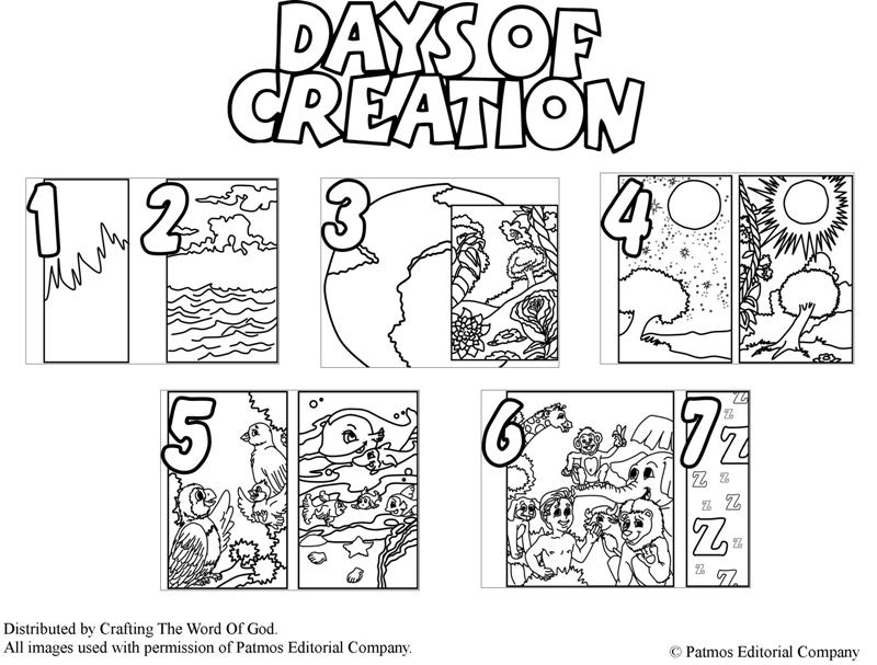 seven days of creation coloring pages