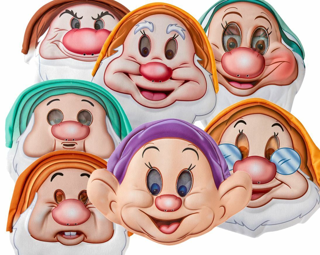 Disney SIEBEN ZWERGE MASKEN Kostüm schneeweiß Erwachsene Deluxe Welttag des  Buch
