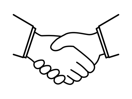 Free Vectors | Hands to shake hands (monochrome with sleeves)