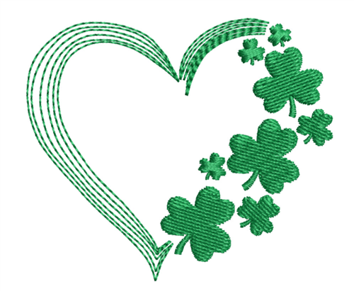 Shamrock Heart Embroidery Design | EmbroideryDesigns.com