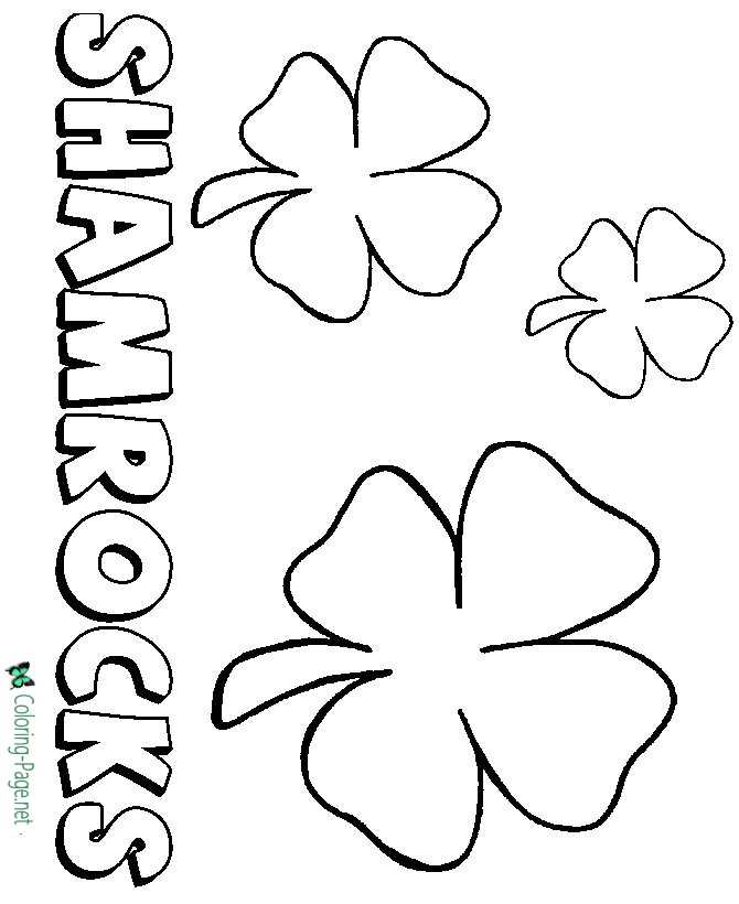 shamrock pictures to color