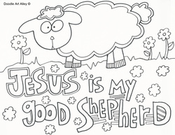 sheep and shepherd coloring pages
