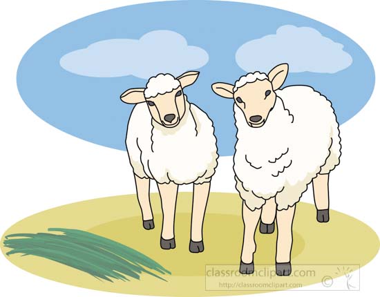 Sheep Clipart Clipart - two_sheep - Classroom Clipart
