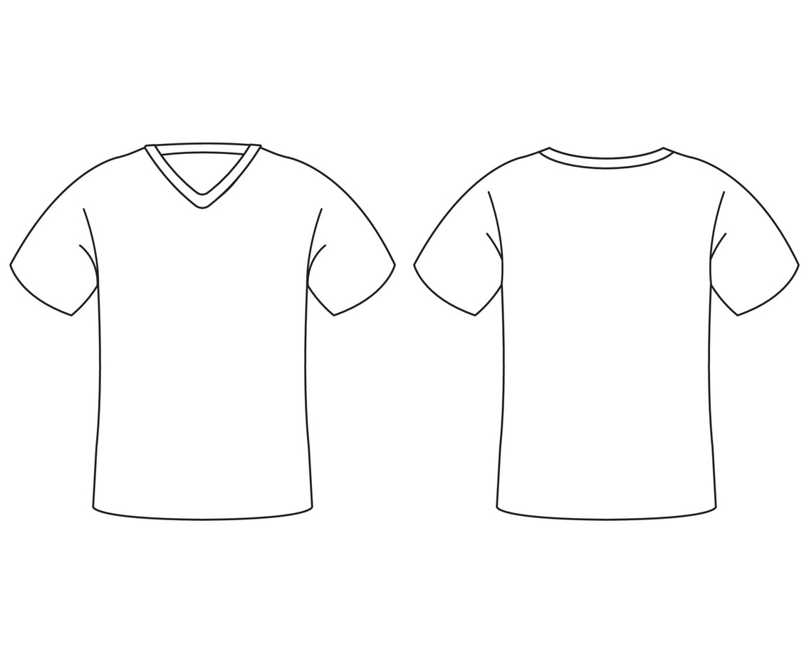 T-Shirt Black Outline Template | FreeVectors