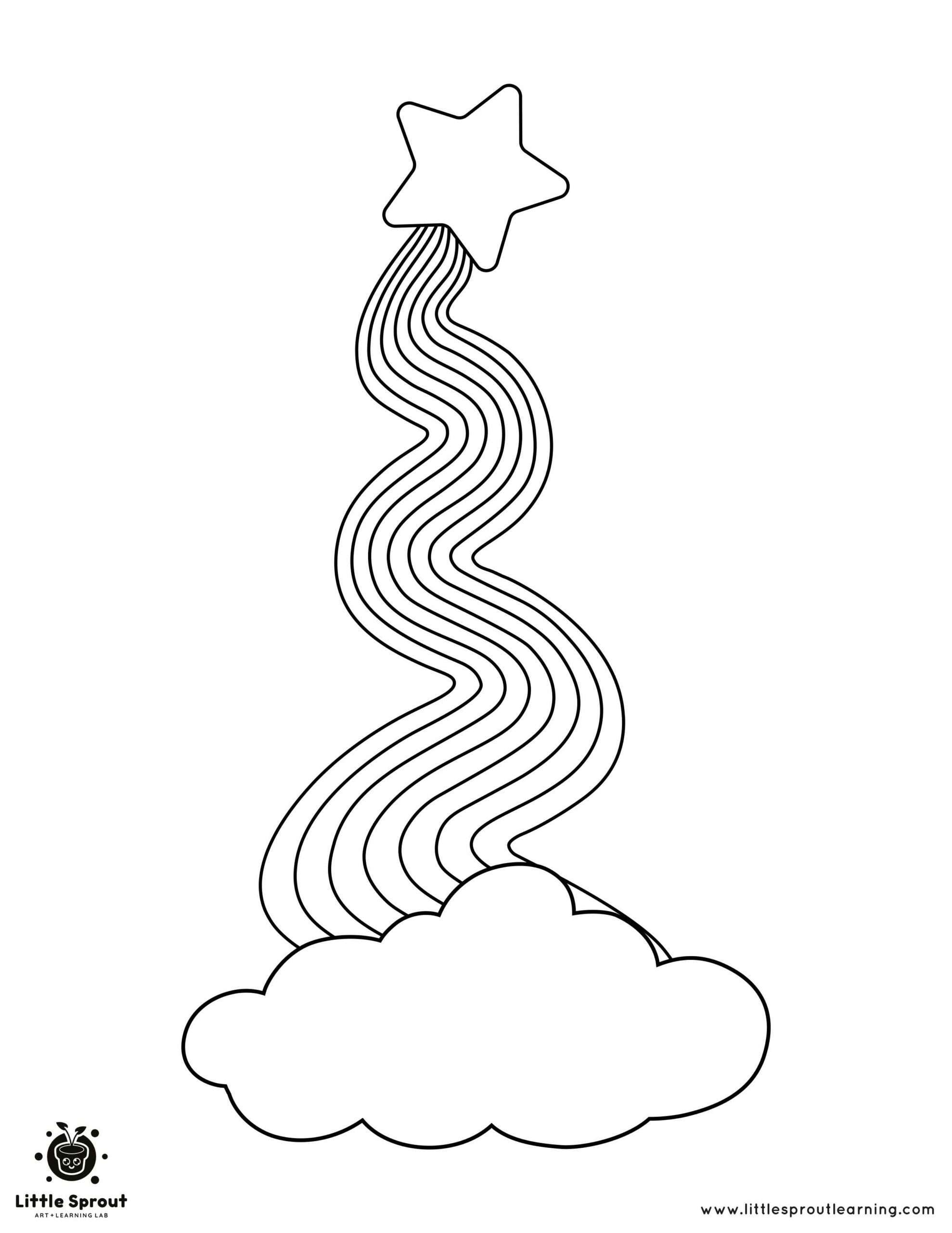 Squiggle Shooting Star Rainbow - Little Sprout Art