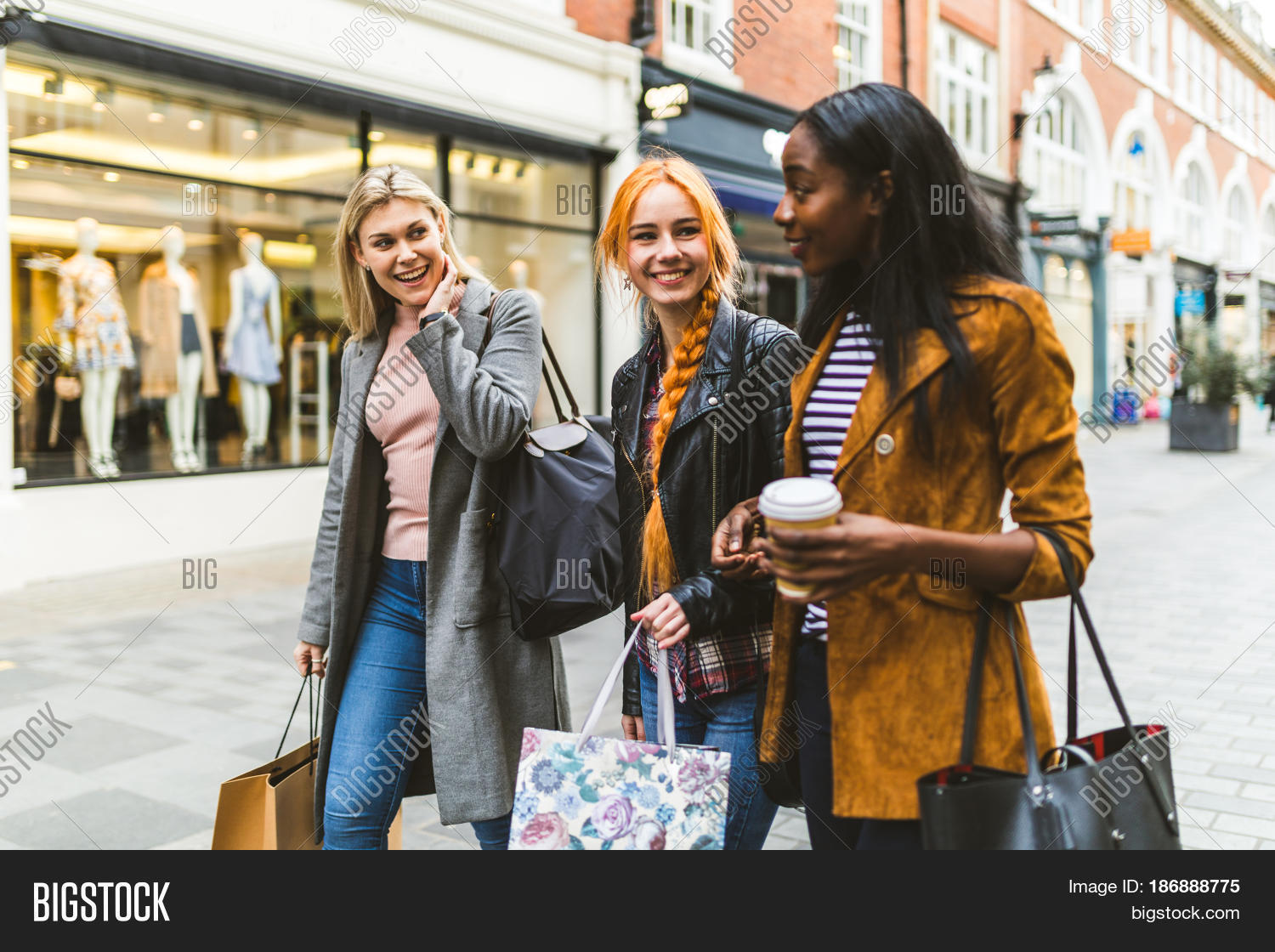 Girls Shopping Walking Image &amp; Photo (Free Trial) | Bigstock