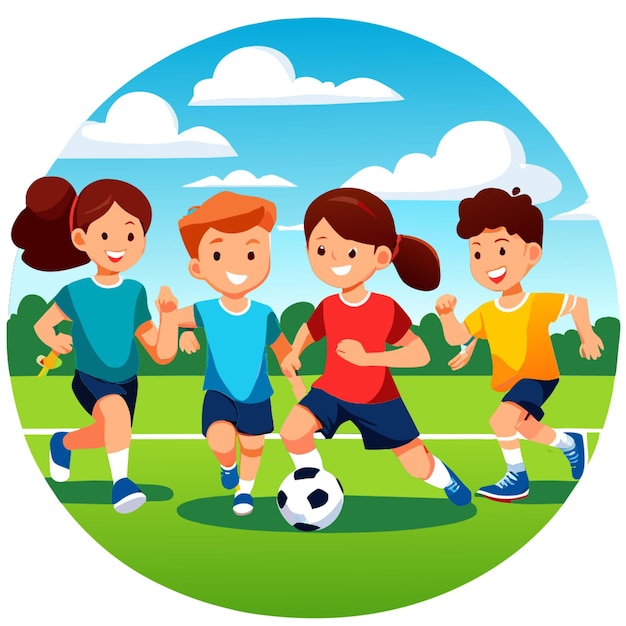Illustrate a clipart image showcasing students participating in a ...