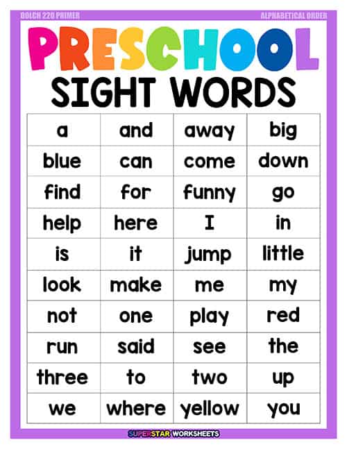sight words